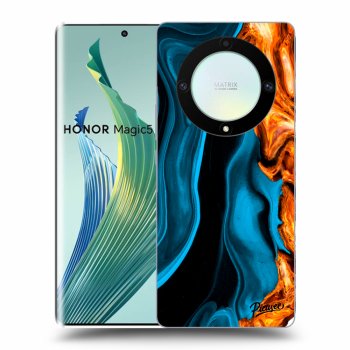 Picasee Honor Magic5 Lite 5G Hülle - Transparentes Silikon - Gold blue