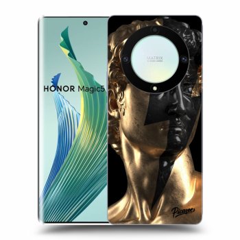 Picasee Honor Magic5 Lite 5G Hülle - Schwarzes Silikon - Wildfire - Gold