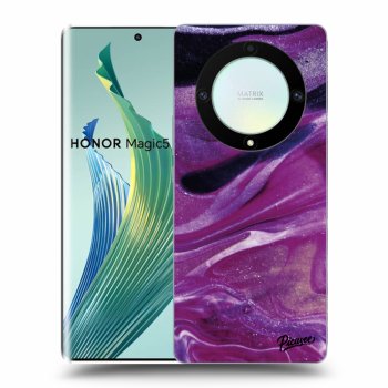 Picasee Honor Magic5 Lite 5G Hülle - Transparentes Silikon - Purple glitter