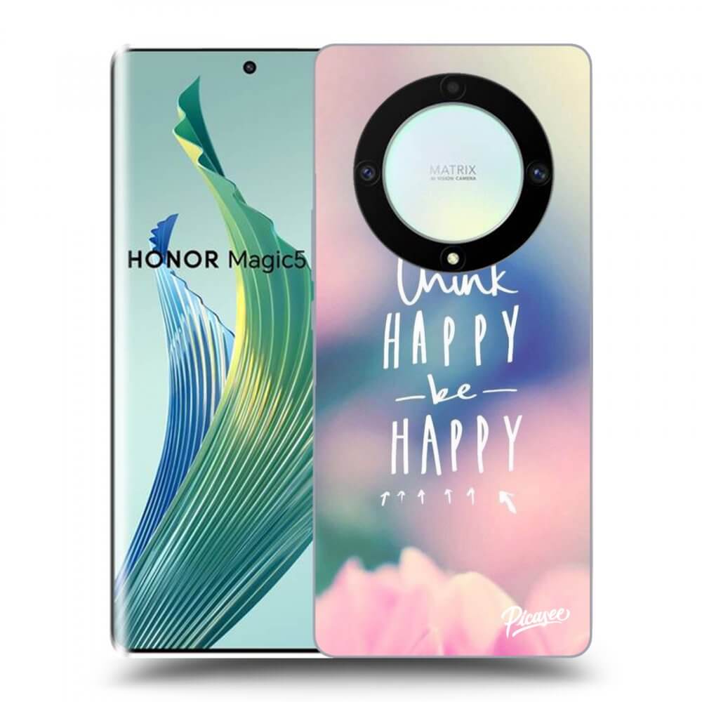 Picasee Honor Magic5 Lite 5G Hülle - Schwarzes Silikon - Think happy be happy