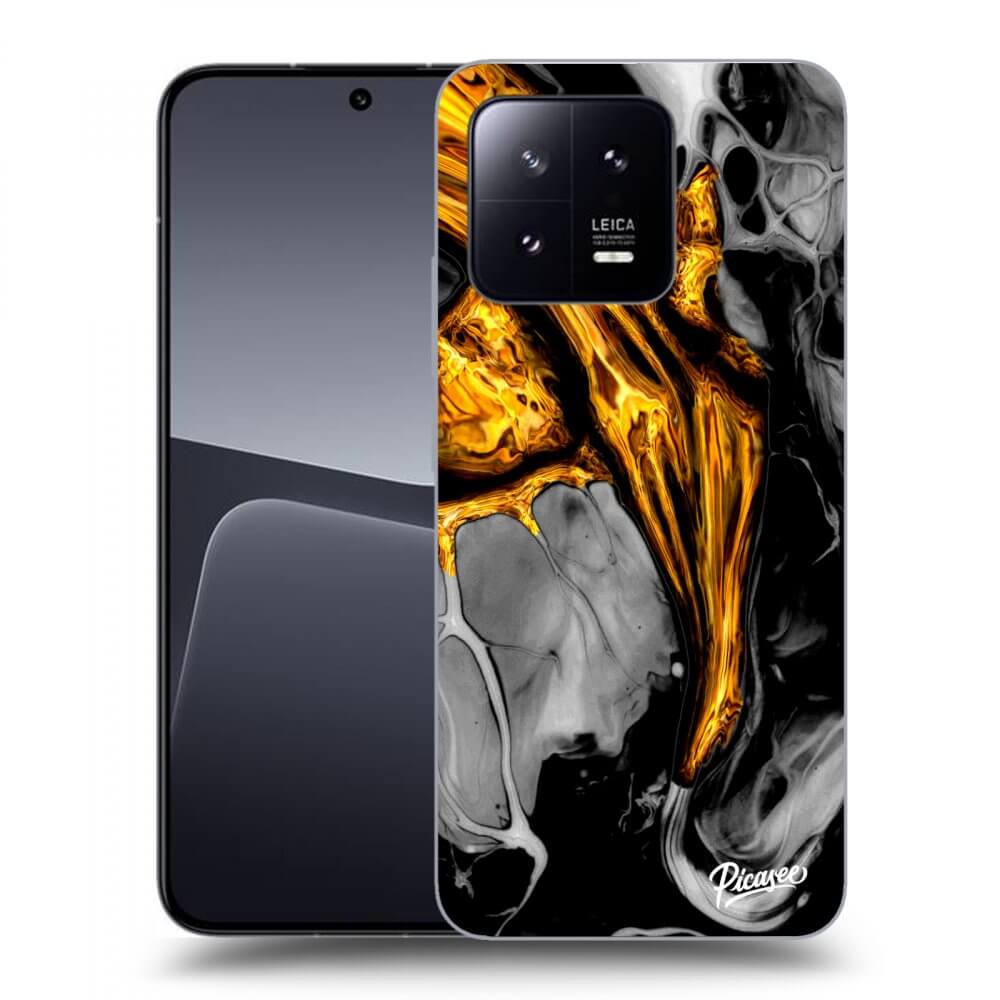 Picasee Xiaomi 13 Hülle - Transparentes Silikon - Black Gold