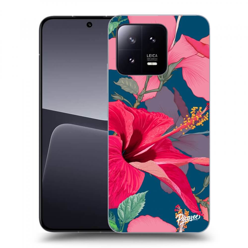 Picasee Xiaomi 13 Hülle - Schwarzes Silikon - Hibiscus