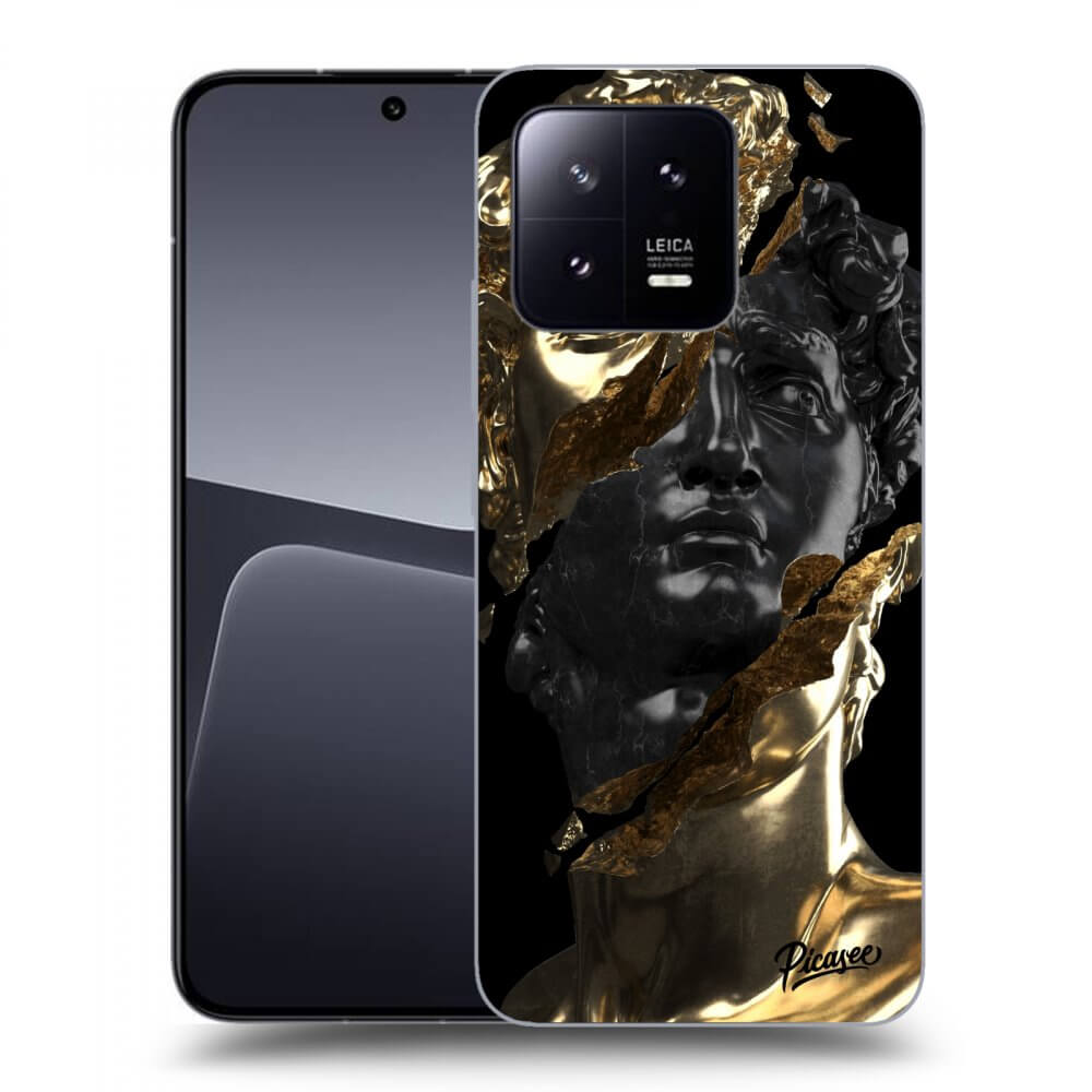 Picasee Xiaomi 13 Hülle - Schwarzes Silikon - Gold - Black