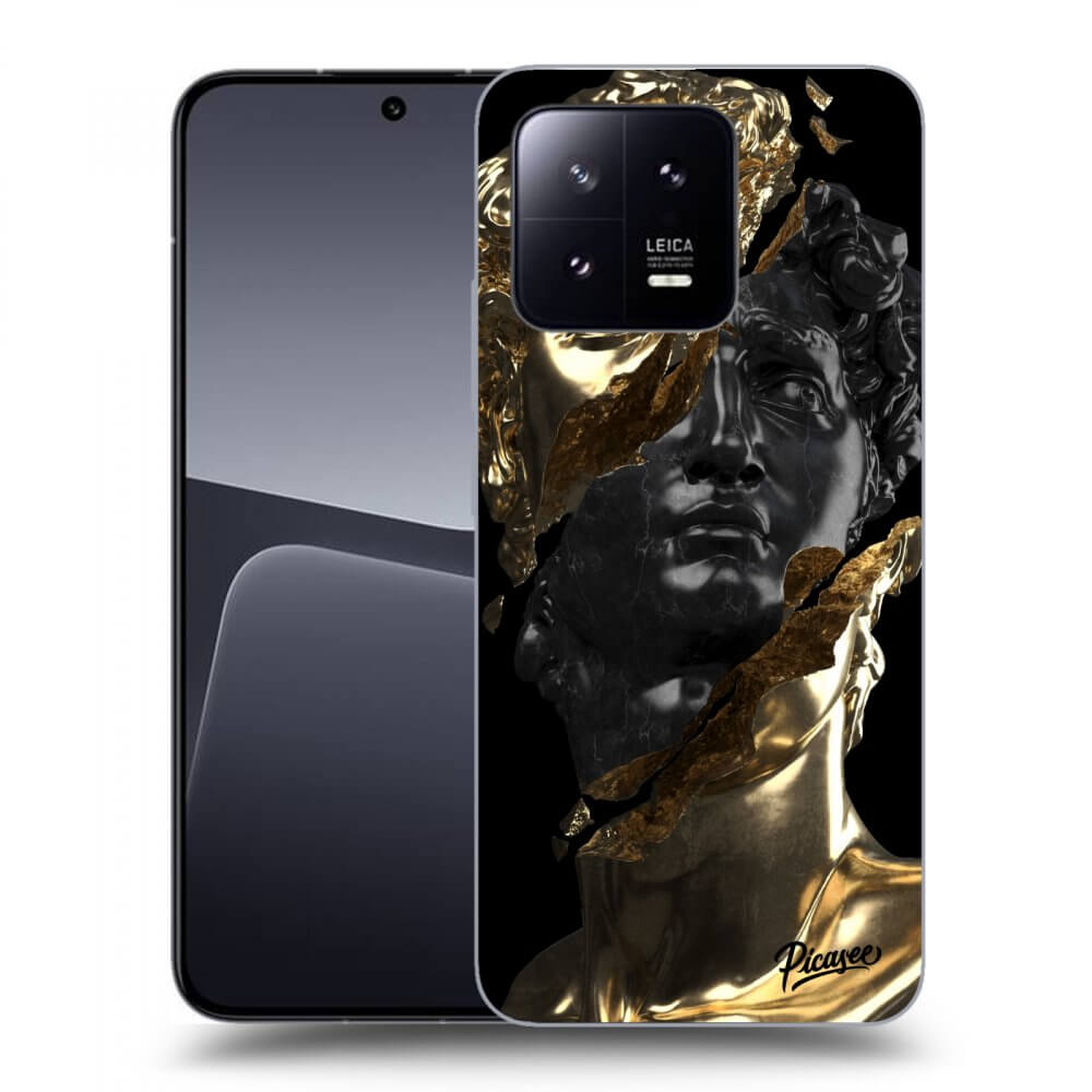 Picasee Xiaomi 13 Pro Hülle - Schwarzes Silikon - Gold - Black