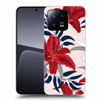 Picasee Xiaomi 13 Pro Hülle - Schwarzes Silikon - Red Lily