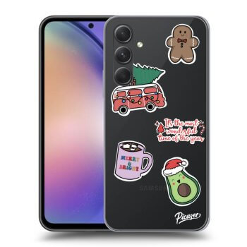 Picasee Samsung Galaxy A54 5G Hülle - Transparentes Silikon - Christmas Stickers