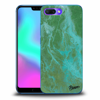 Picasee Honor 10 Hülle - Transparentes Silikon - Green marble
