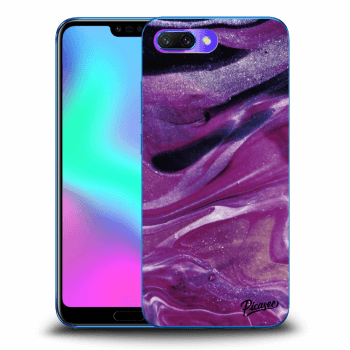 Picasee Honor 10 Hülle - Transparentes Silikon - Purple glitter