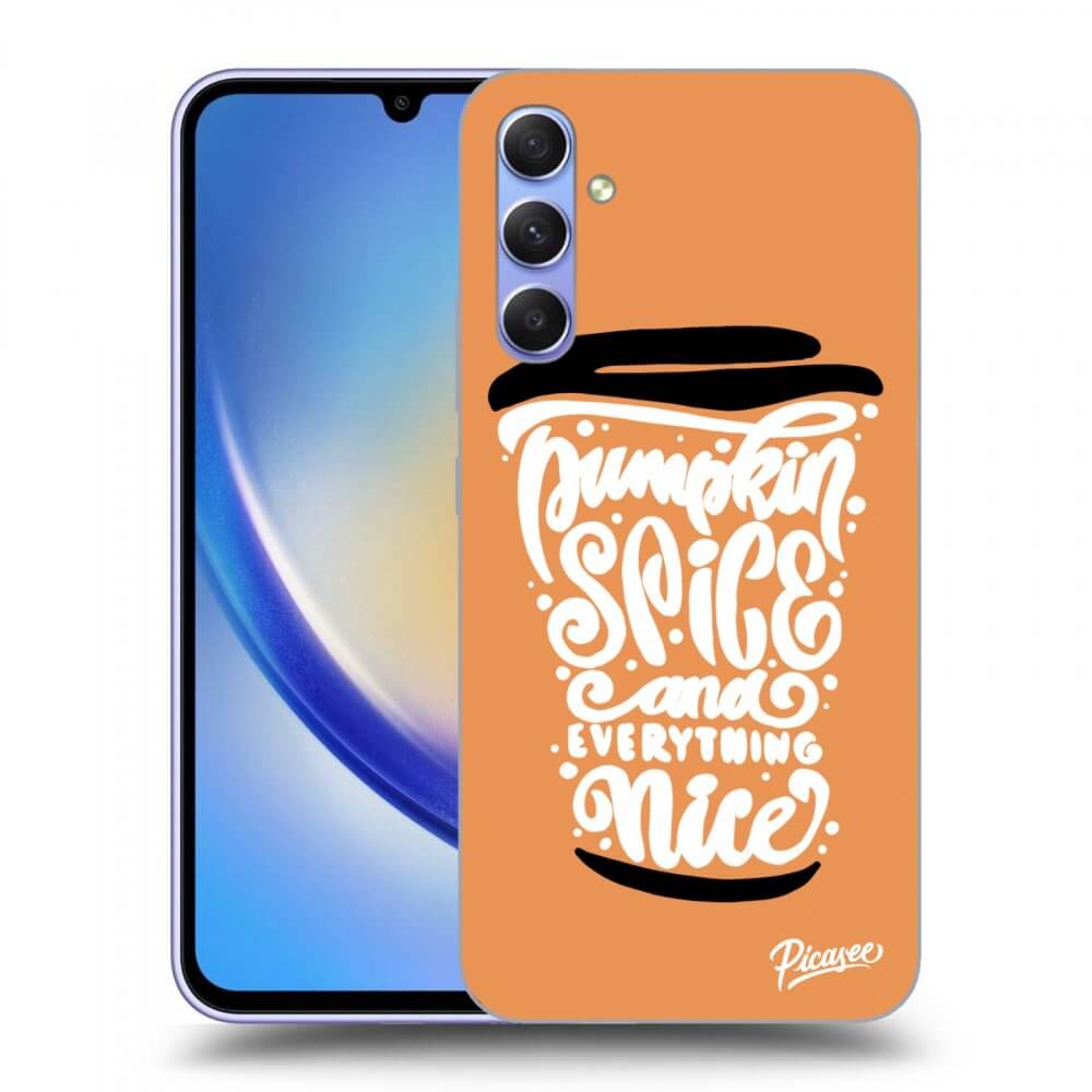 Picasee Samsung Galaxy A34 5G A346B Hülle - Transparentes Silikon - Pumpkin coffee