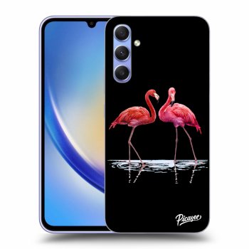 Picasee ULTIMATE CASE für Samsung Galaxy A34 5G A346B - Flamingos couple