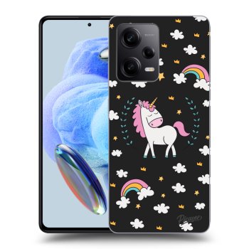 Picasee Xiaomi Redmi Note 12 5G Hülle - Schwarzes Silikon - Unicorn star heaven