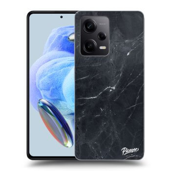 Picasee Xiaomi Redmi Note 12 5G Hülle - Transparentes Silikon - Black marble