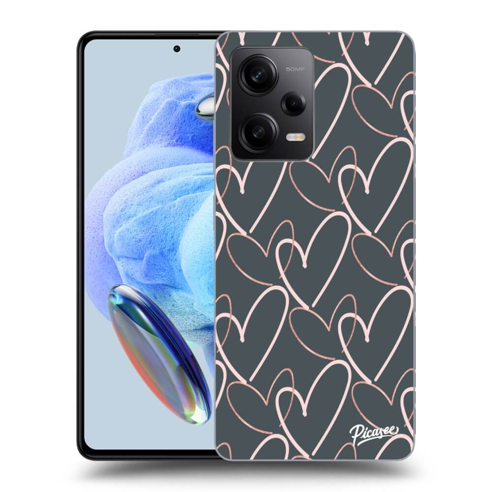 Picasee Xiaomi Redmi Note 12 5G Hülle - Schwarzes Silikon - Lots of love
