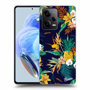 Picasee Xiaomi Redmi Note 12 Pro 5G Hülle - Schwarzes Silikon - Pineapple Color