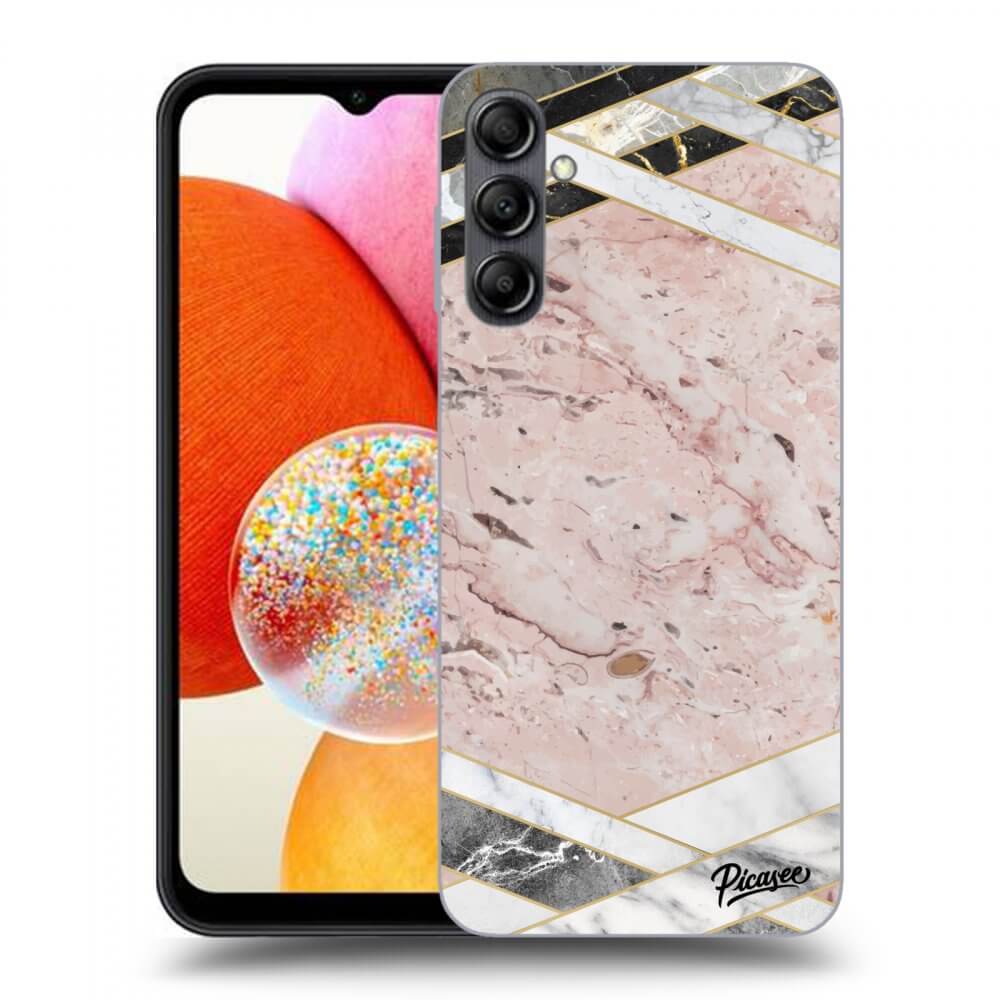 Picasee Samsung Galaxy A14 4G A145R Hülle - Transparentes Silikon - Pink geometry