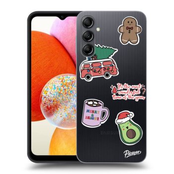 Picasee Samsung Galaxy A14 4G A145R Hülle - Transparentes Silikon - Christmas Stickers