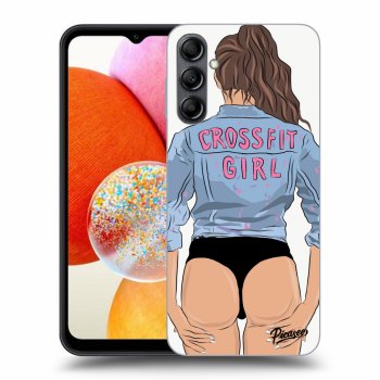 Picasee Samsung Galaxy A14 4G A145R Hülle - Transparentes Silikon - Crossfit girl - nickynellow
