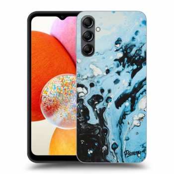 Picasee Samsung Galaxy A14 4G A145R Hülle - Schwarzes Silikon - Organic blue