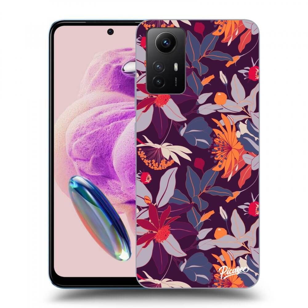 Picasee Xiaomi Redmi Note 12S Hülle - Transparentes Silikon - Purple Leaf