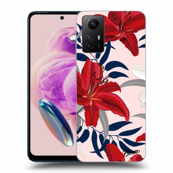 Picasee Xiaomi Redmi Note 12S Hülle - Transparentes Silikon - Red Lily