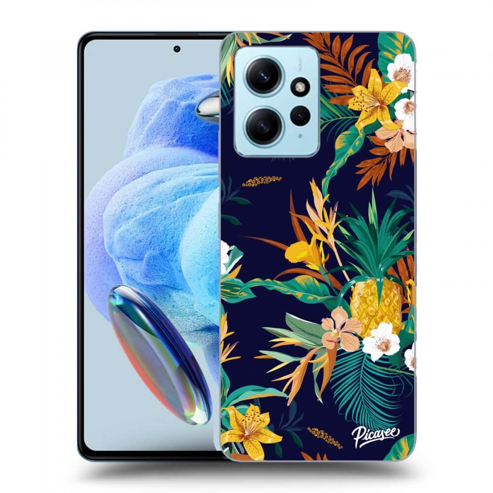 Picasee Xiaomi Redmi Note 12 4G Hülle - Schwarzes Silikon - Pineapple Color