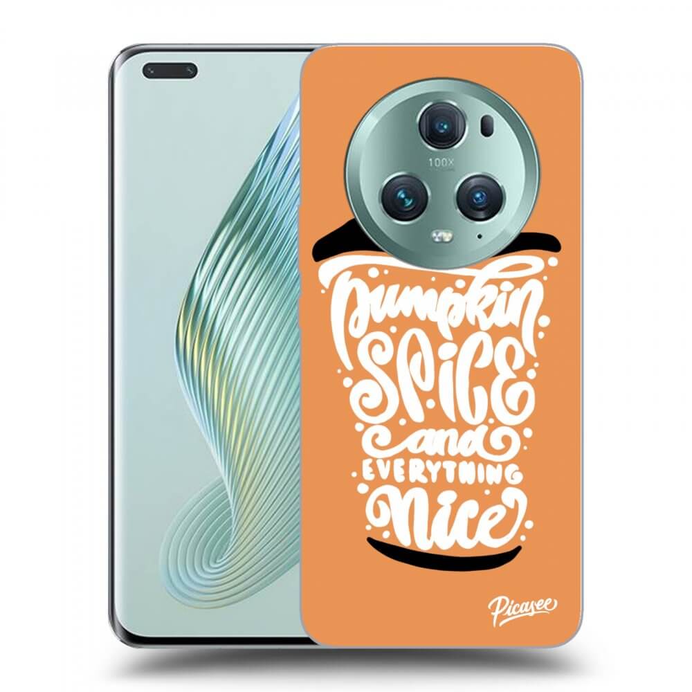 Picasee Honor Magic5 Pro Hülle - Transparentes Silikon - Pumpkin coffee