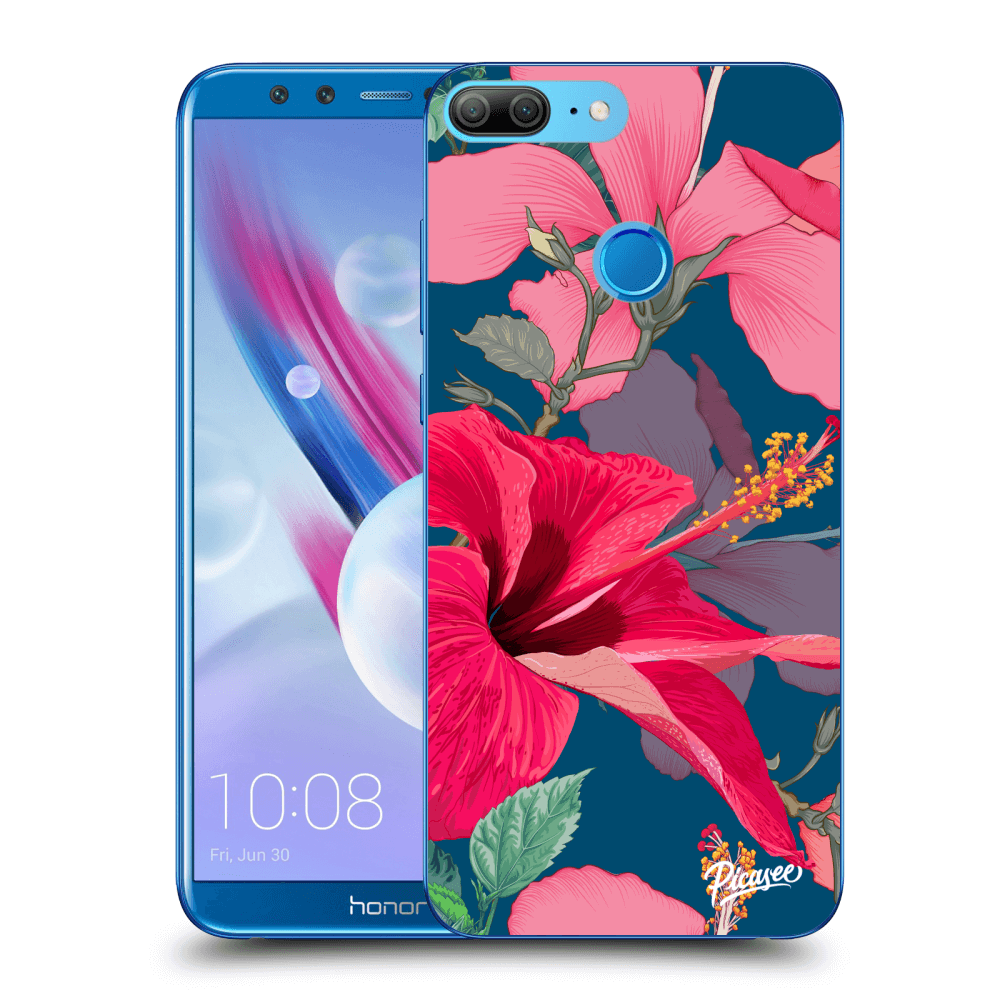 Picasee Honor 9 Lite Hülle - Schwarzes Silikon - Hibiscus