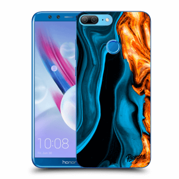 Picasee Honor 9 Lite Hülle - Transparentes Silikon - Gold blue