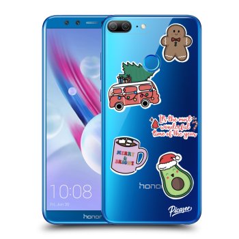 Picasee Honor 9 Lite Hülle - Transparentes Silikon - Christmas Stickers