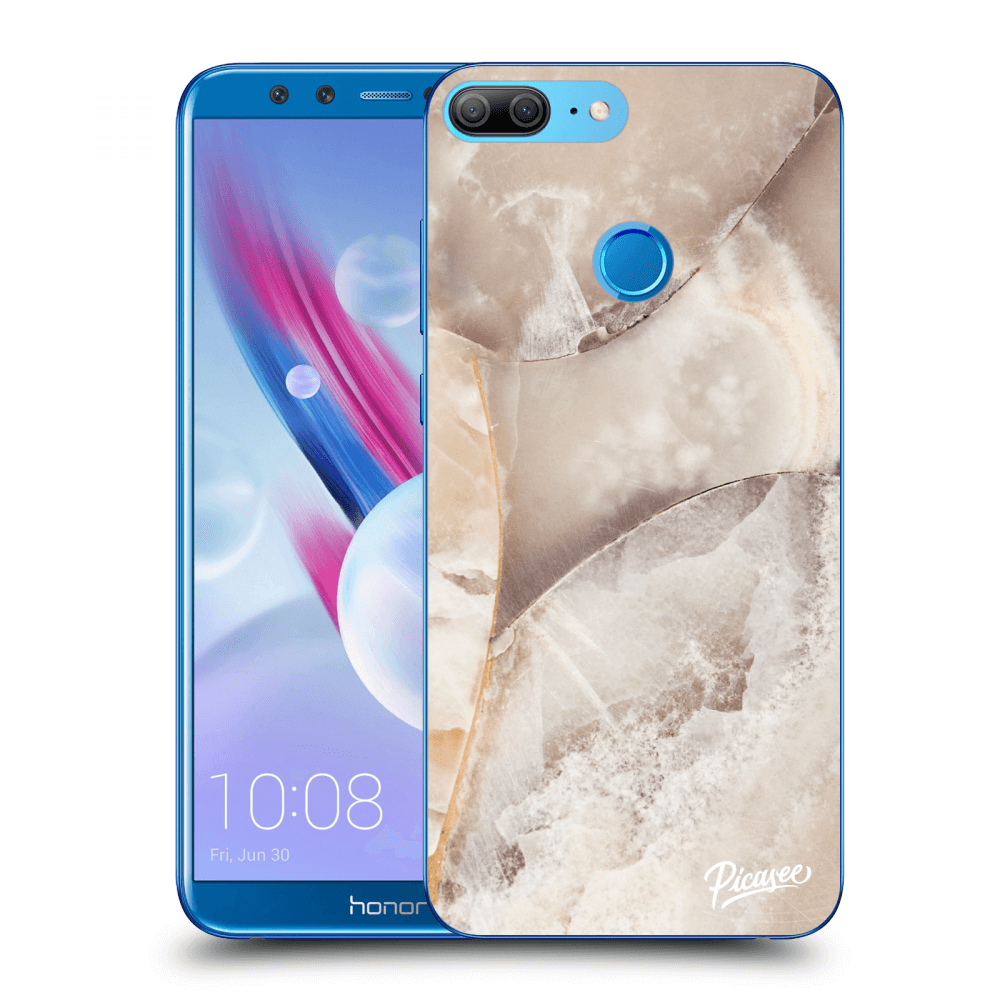 Picasee Honor 9 Lite Hülle - Schwarzes Silikon - Cream marble