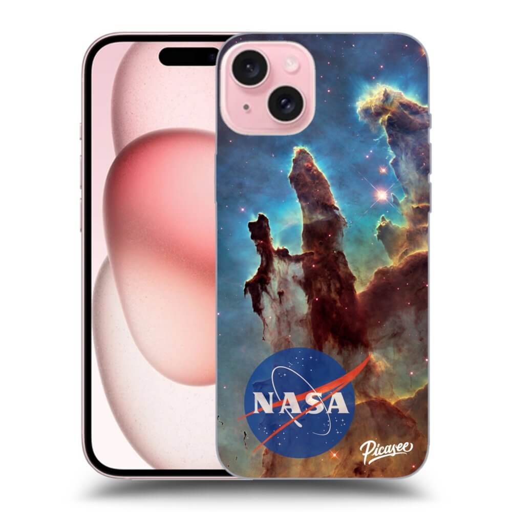 Apple IPhone 15 Hülle - Schwarzes Silikon - Eagle Nebula