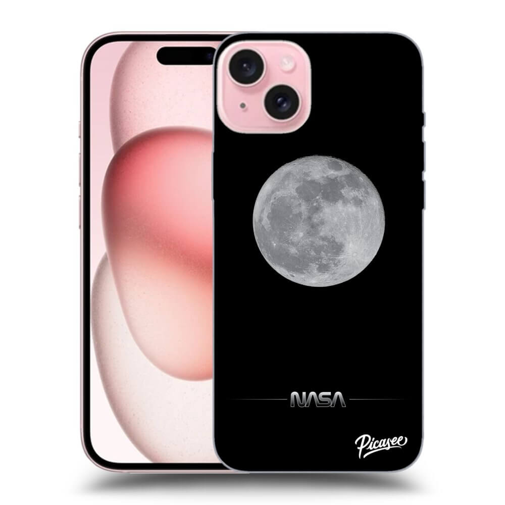Apple IPhone 15 Hülle - Schwarzes Silikon - Moon Minimal