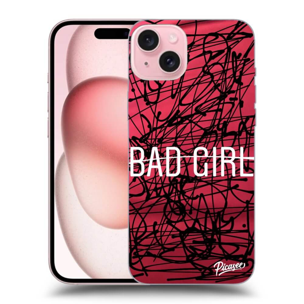 Apple IPhone 15 Hülle - Schwarzes Silikon - Bad Girl