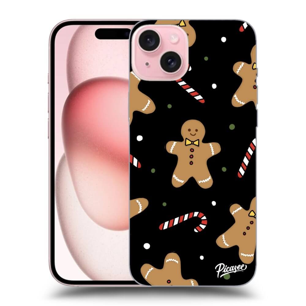 Apple IPhone 15 Hülle - Schwarzes Silikon - Gingerbread