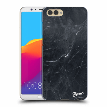 Picasee Honor View 10 Hülle - Transparentes Silikon - Black marble