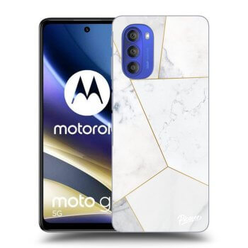 Picasee Motorola Moto G51 Hülle - Schwarzes Silikon - White tile