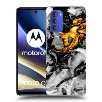 Picasee Motorola Moto G51 Hülle - Schwarzes Silikon - Black Gold 2