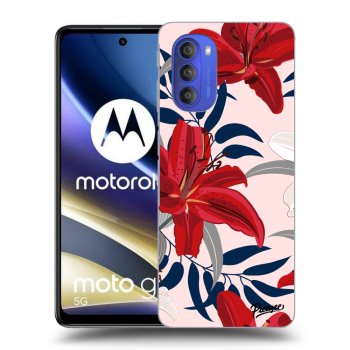 Picasee Motorola Moto G51 Hülle - Schwarzes Silikon - Red Lily
