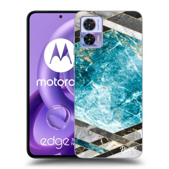 Hülle für Motorola Edge 30 Neo - Blue geometry