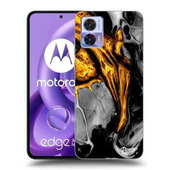 Picasee Motorola Edge 30 Neo Hülle - Schwarzes Silikon - Black Gold