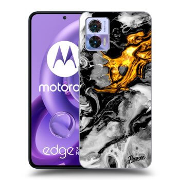 Picasee Motorola Edge 30 Neo Hülle - Schwarzes Silikon - Black Gold 2