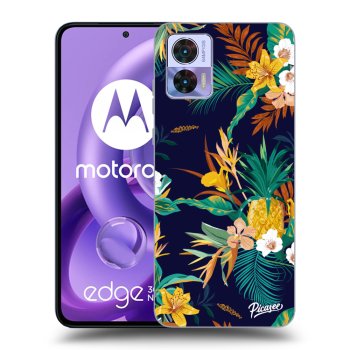 Picasee Motorola Edge 30 Neo Hülle - Schwarzes Silikon - Pineapple Color