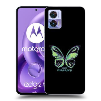 Picasee Motorola Edge 30 Neo Hülle - Schwarzes Silikon - Diamanty Blue