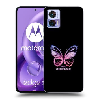Picasee Motorola Edge 30 Neo Hülle - Schwarzes Silikon - Diamanty Purple