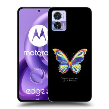 Picasee Motorola Edge 30 Neo Hülle - Schwarzes Silikon - Diamanty Black