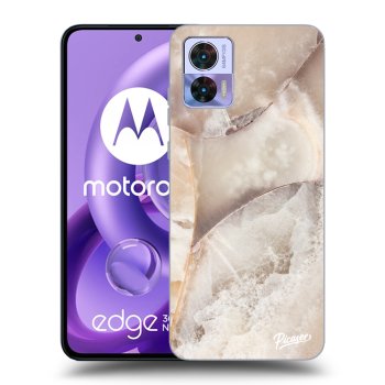Picasee Motorola Edge 30 Neo Hülle - Schwarzes Silikon - Cream marble