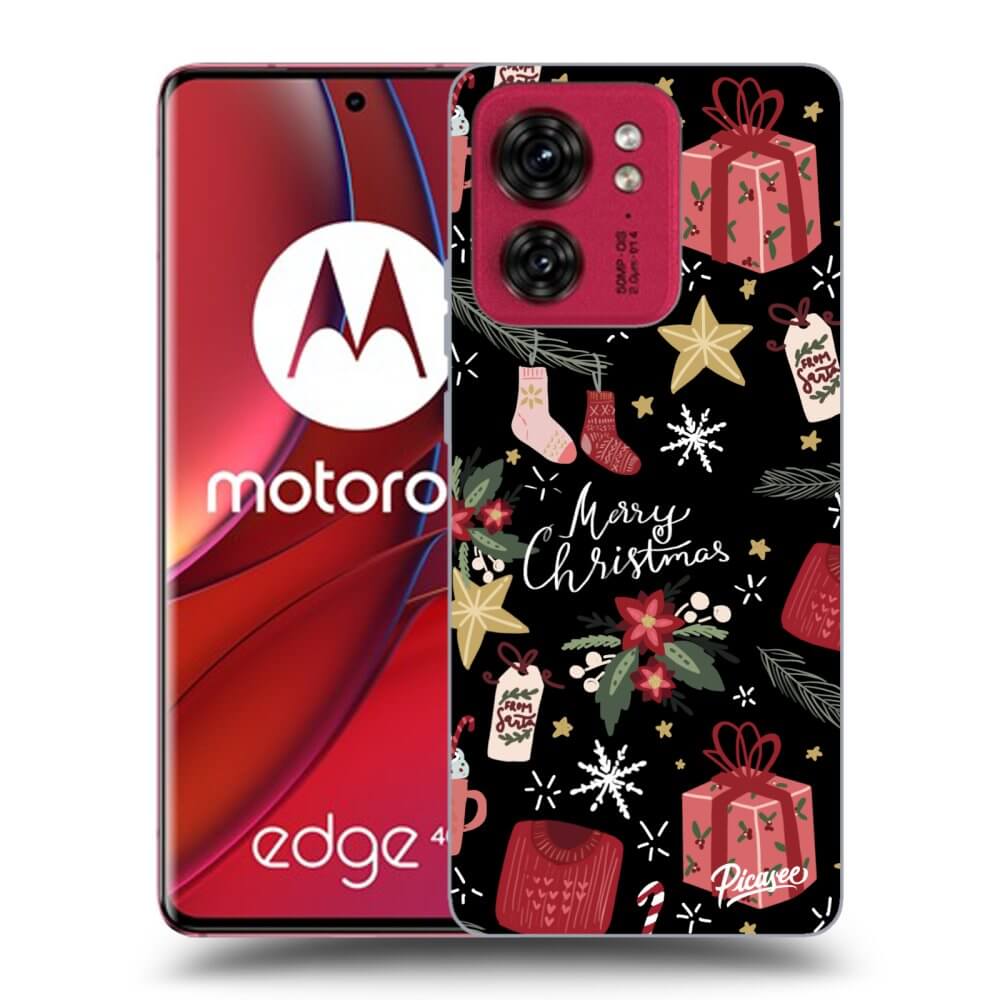 Picasee Motorola Edge 40 Hülle - Schwarzes Silikon - Christmas