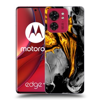 Picasee Motorola Edge 40 Hülle - Schwarzes Silikon - Black Gold