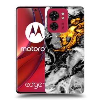 Picasee Motorola Edge 40 Hülle - Schwarzes Silikon - Black Gold 2