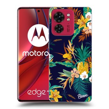 Picasee Motorola Edge 40 Hülle - Schwarzes Silikon - Pineapple Color